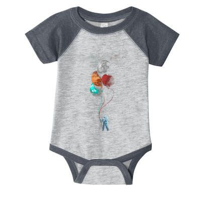 The Spaceman's Trip Astronaut Space Planets Balloons Infant Baby Jersey Bodysuit