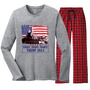 Trump Shooting Trump Assassination Trump Legends Trump 2024 Women's Long Sleeve Flannel Pajama Set 