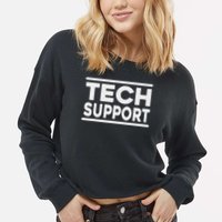 Tech Suppor Tech Support Funny Cropped Pullover Crew