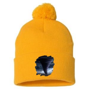 Tornado Storm Tornados Nature Weather Chaser Meteorologist Pom Pom 12in Knit Beanie