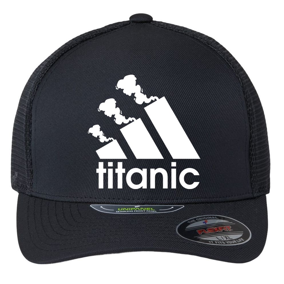 Titanic Sinking Too Soon Parody Spoof Flexfit Unipanel Trucker Cap
