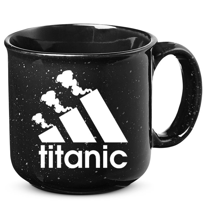 Titanic Sinking Too Soon Parody Spoof 15oz Campfire Ceramic Mug