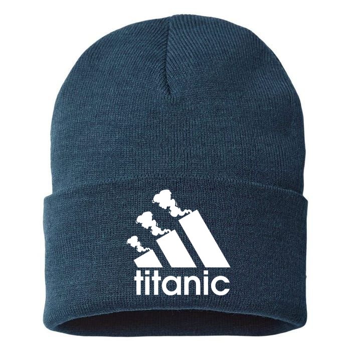Titanic Sinking Too Soon Parody Spoof Sustainable Knit Beanie