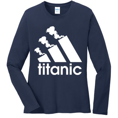 Titanic Sinking Too Soon Parody Spoof Ladies Long Sleeve Shirt
