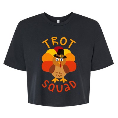 Trot Squad Turkey Pilgrim Costume Bella+Canvas Jersey Crop Tee