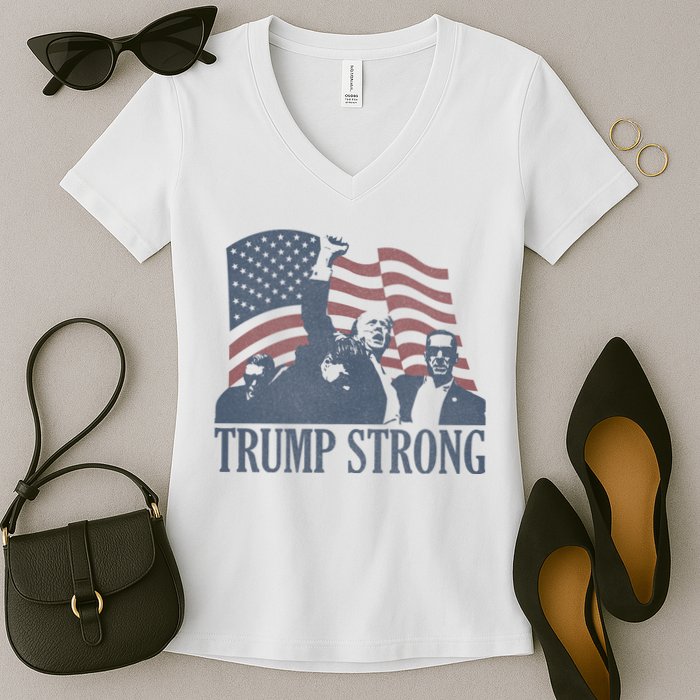 Trump Strong Women's V-Neck T-Shirt