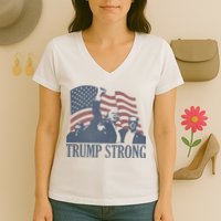 Trump Strong Women's V-Neck T-Shirt