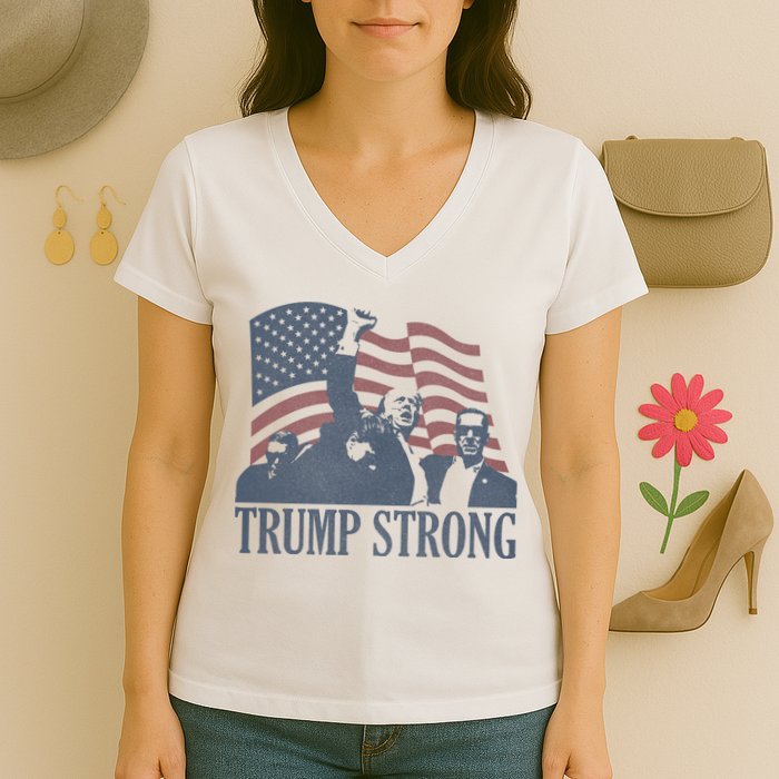 Trump Strong Women's V-Neck T-Shirt