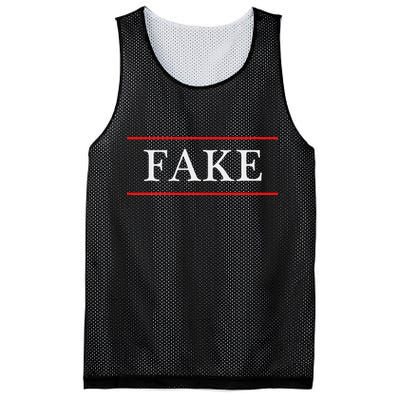That Says The Word Fake On It Mesh Reversible Basketball Jersey Tank
