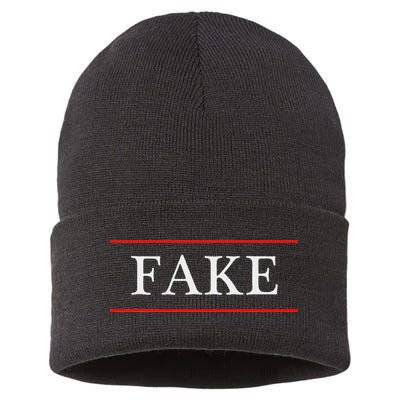 That Says The Word Fake On It Sustainable Knit Beanie
