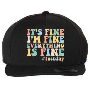 Teacher Student Test Day Its Fine Im Fine Everything is Fine Wool Snapback Cap