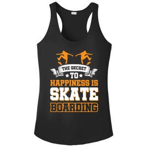 The Secret To Happiness Is Skateboarding Gift Ladies PosiCharge Competitor Racerback Tank