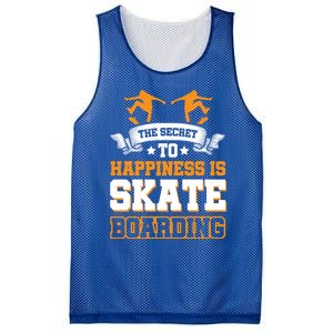 The Secret To Happiness Is Skateboarding Gift Mesh Reversible Basketball Jersey Tank