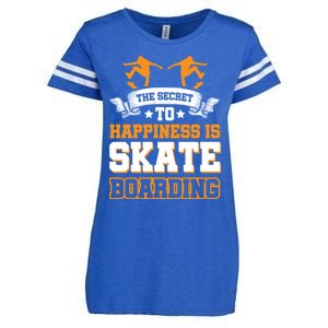 The Secret To Happiness Is Skateboarding Gift Enza Ladies Jersey Football T-Shirt