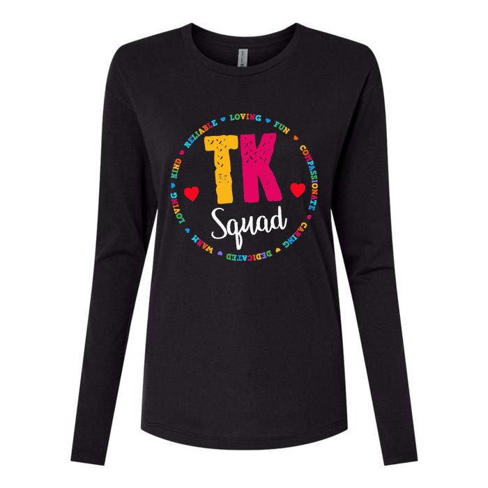 TK Squad Tee Transitional Kindergarten Teacher Team Crew Womens Cotton Relaxed Long Sleeve T-Shirt