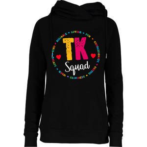 TK Squad Tee Transitional Kindergarten Teacher Team Crew Womens Funnel Neck Pullover Hood