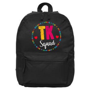 TK Squad Tee Transitional Kindergarten Teacher Team Crew 16 in Basic Backpack