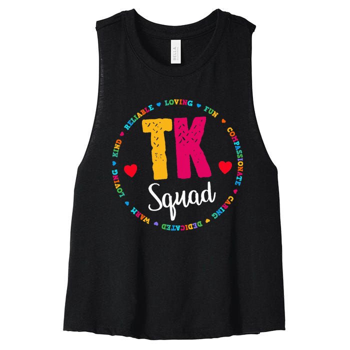 TK Squad Tee Transitional Kindergarten Teacher Team Crew Women's Racerback Cropped Tank