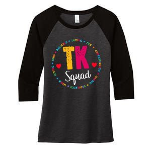 TK Squad Tee Transitional Kindergarten Teacher Team Crew Women's Tri-Blend 3/4-Sleeve Raglan Shirt