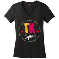 TK Squad Tee Transitional Kindergarten Teacher Team Crew Women's V-Neck T-Shirt