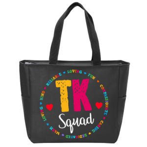 TK Squad Tee Transitional Kindergarten Teacher Team Crew Zip Tote Bag