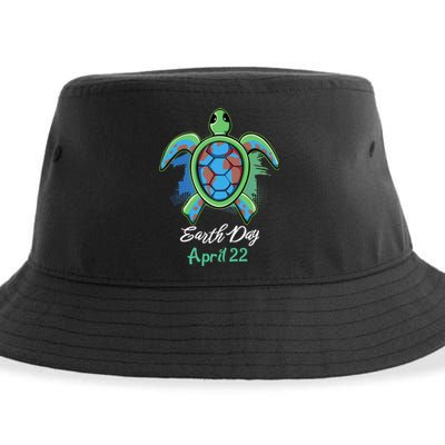 Turtle Sea Turtle Planet April 22 Earth Day Save The Sustainable Bucket Hat