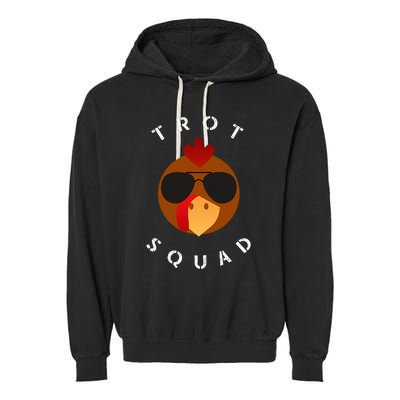 Trot Squad Turkey Face With Sunglasses Garment-Dyed Fleece Hoodie