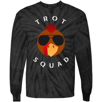 Trot Squad Turkey Face With Sunglasses Tie-Dye Long Sleeve Shirt