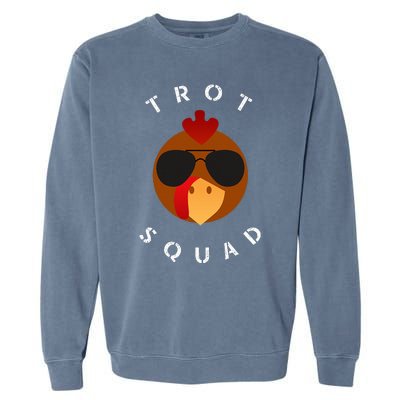 Trot Squad Turkey Face With Sunglasses Garment-Dyed Sweatshirt