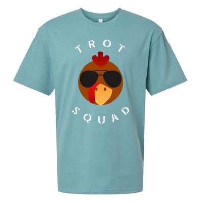 Trot Squad Turkey Face With Sunglasses Sueded Cloud Jersey T-Shirt