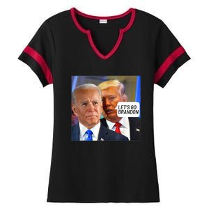 Trump Said To Biden: Lets Go Brandon Anti Biden Ladies Halftime Notch Neck Tee