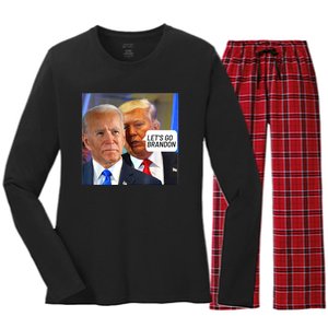 Trump Said To Biden: Lets Go Brandon Anti Biden Women's Long Sleeve Flannel Pajama Set 