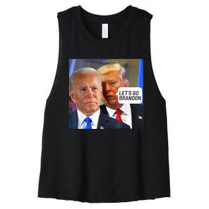 Trump Said To Biden: Lets Go Brandon Anti Biden Women's Racerback Cropped Tank