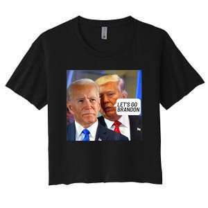 Trump Said To Biden: Lets Go Brandon Anti Biden Women's Crop Top Tee