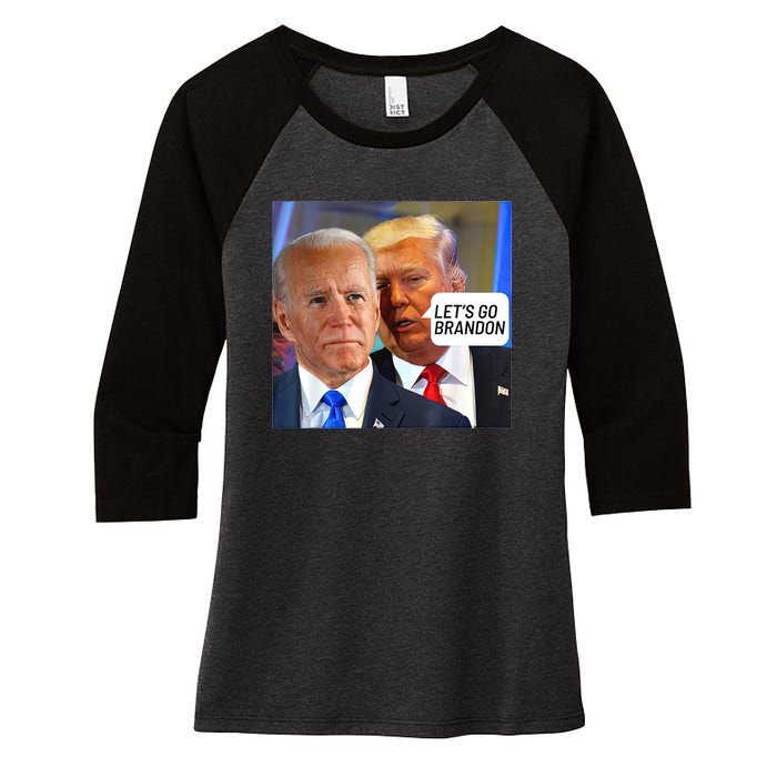 Trump Said To Biden: Lets Go Brandon Anti Biden Women's Tri-Blend 3/4-Sleeve Raglan Shirt