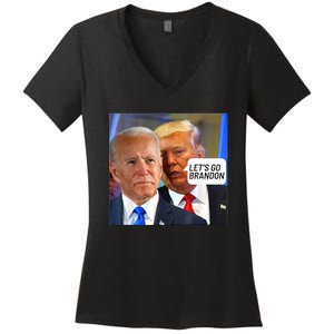 Trump Said To Biden: Lets Go Brandon Anti Biden Women's V-Neck T-Shirt