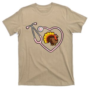 Turkey Stethoscope Thanksgiving Day Nurse RN LPN Nursing T-Shirt