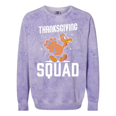 Thanksgiving Squad Turkeys Lover Cute Family Thanksgiving Gift Colorblast Crewneck Sweatshirt