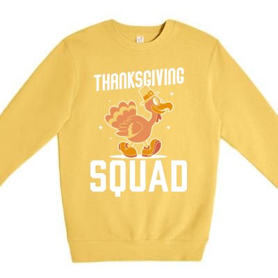 Thanksgiving Squad Turkeys Lover Cute Family Thanksgiving Gift Premium Crewneck Sweatshirt