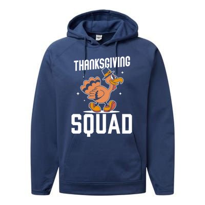 Thanksgiving Squad Turkeys Lover Cute Family Thanksgiving Gift Performance Fleece Hoodie