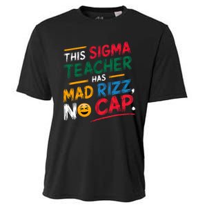 This Sigma Teacher Has Mad Rizz No Cap Funny Sigma Teacher Cooling Performance Crew T-Shirt