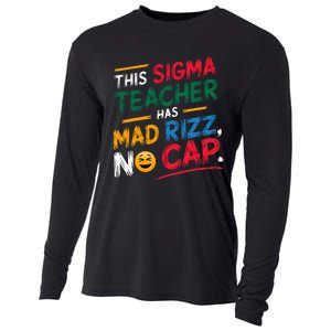 This Sigma Teacher Has Mad Rizz No Cap Funny Sigma Teacher Cooling Performance Long Sleeve Crew