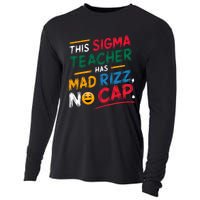 This Sigma Teacher Has Mad Rizz No Cap Funny Sigma Teacher Cooling Performance Long Sleeve Crew