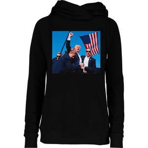 Trump Shot Trump Shooting Trump 2024 Donald Trump Fight Fist 2024 Womens Funnel Neck Pullover Hood