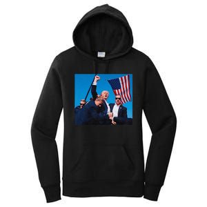 Trump Shot Trump Shooting Trump 2024 Donald Trump Fight Fist 2024 Women's Pullover Hoodie