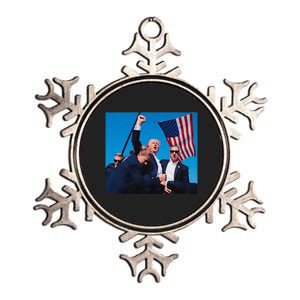 Trump Shot Trump Shooting Trump 2024 Donald Trump Fight Fist 2024 Metallic Star Ornament