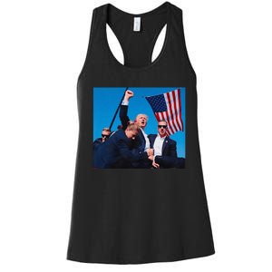 Trump Shot Trump Shooting Trump 2024 Donald Trump Fight Fist 2024 Women's Racerback Tank