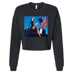 Trump Shot Trump Shooting Trump 2024 Donald Trump Fight Fist 2024 Cropped Pullover Crew