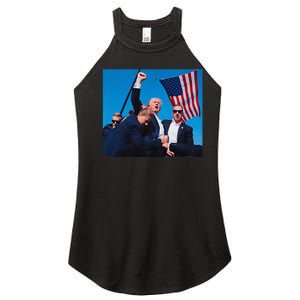 Trump Shot Trump Shooting Trump 2024 Donald Trump Fight Fist 2024 Women's Perfect Tri Rocker Tank