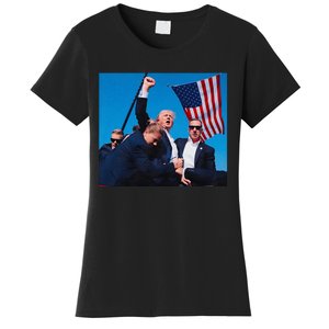 Trump Shot Trump Shooting Trump 2024 Donald Trump Fight Fist 2024 Women's T-Shirt